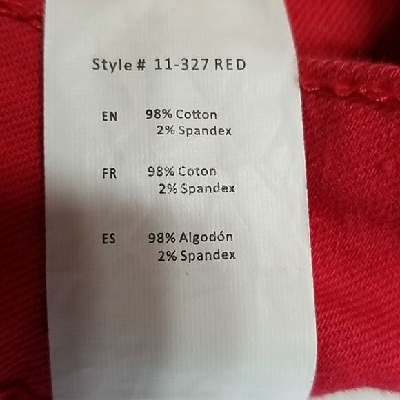 Rio Jeans Women's Size 7 Low Rise Push Up Red Ankle Jeans Your A Total Babe - Picture 5 of 9